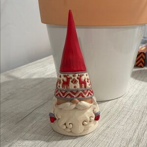 Jim Shore Red and Cream Gnome Figurine